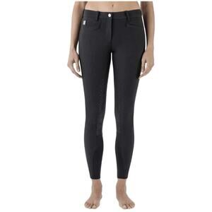 Equiline Cedar Riding Pants Black Full Grip Breeches Mid Rise Skinny Sz 44 US 28